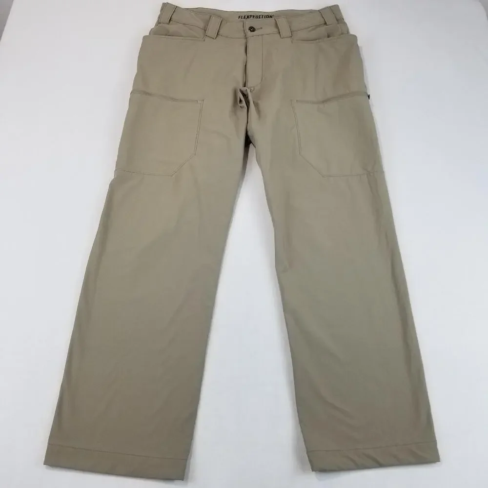 Duluth Trading Co Flexpedition Pants Mens 36x31 Beige Nylon Relaxed Fit Workwear